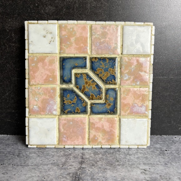 Pink Holly Swimwear Other - Decorative Tile Hot Plate Blue Gold & Pink